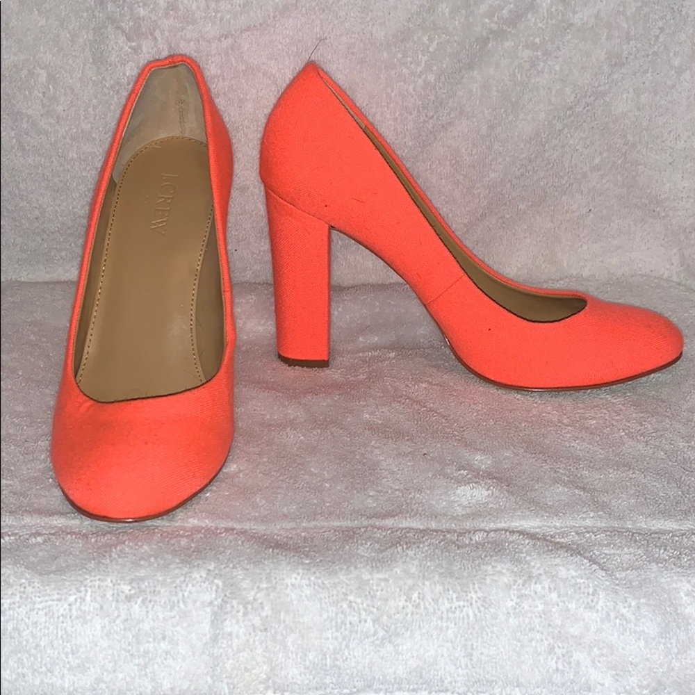 Neon block heels